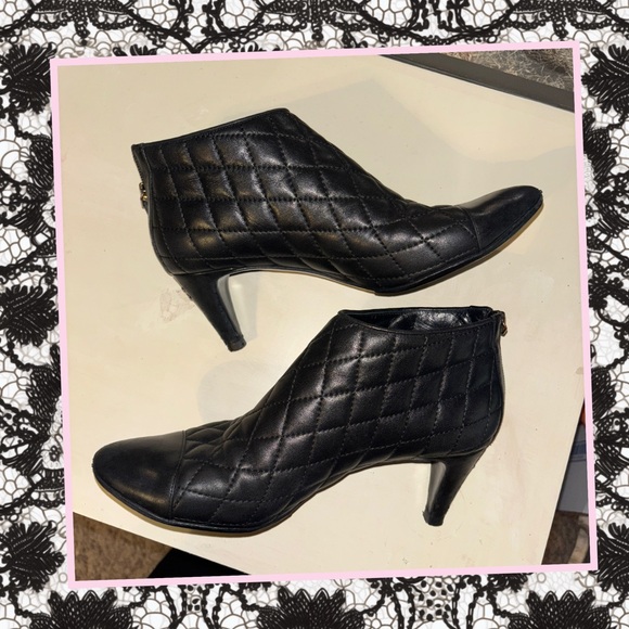 CHANEL Black Quilted Ankle Booties - Picture 2 of 6